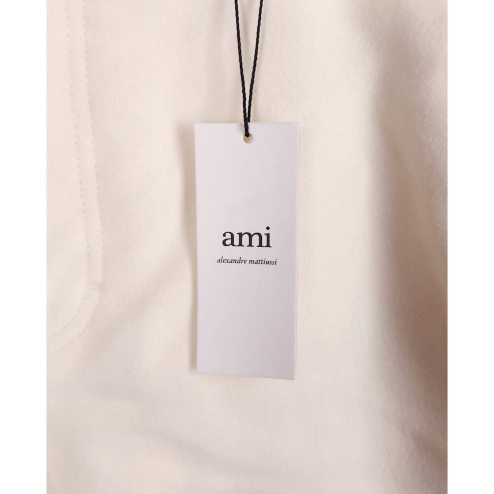 AMI Wide-Leg Brushed-Cotton Trousers Size L Mens Cream Moleskin $330 - Picture 7 of 16